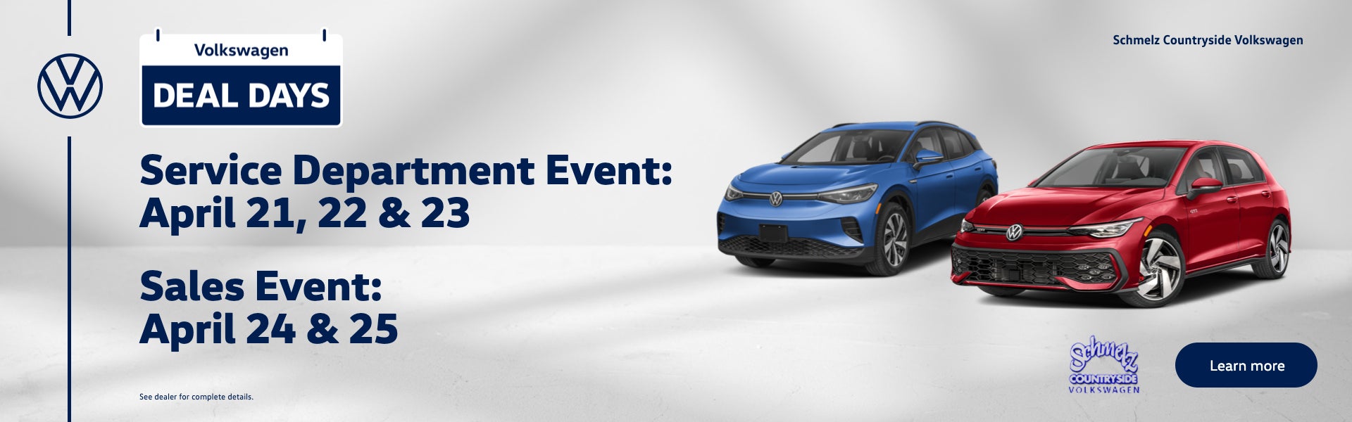 VW Deal Days: Service Apr 21–23, Sales Apr 24–25