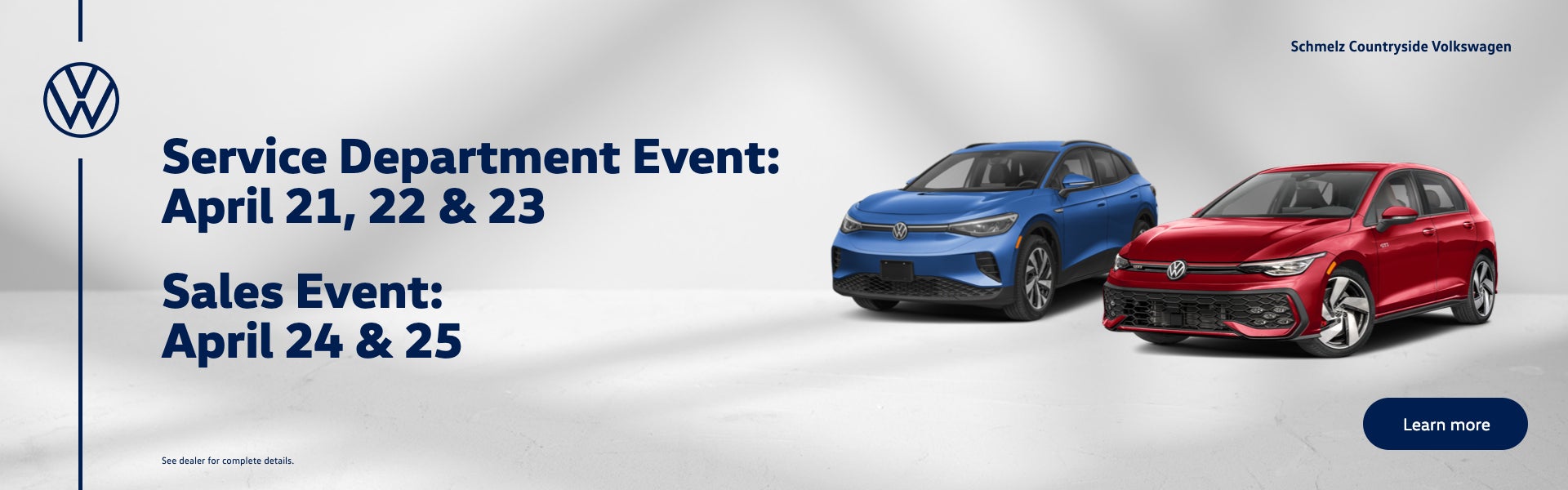 VW Deal Days: Service Apr 21–23, Sales Apr 24–25
